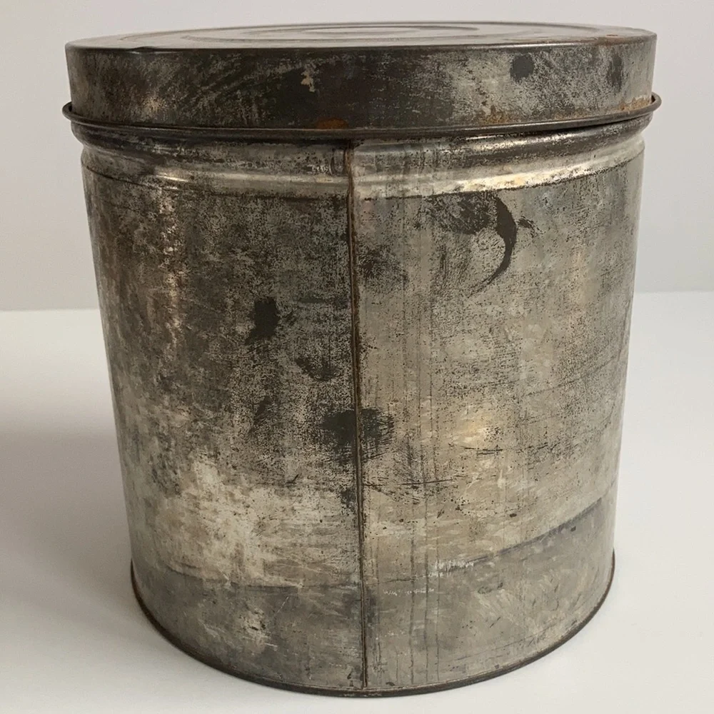 Coffee bar reproduction Morning Sip Dry Roast Coffee advertising tin with lid